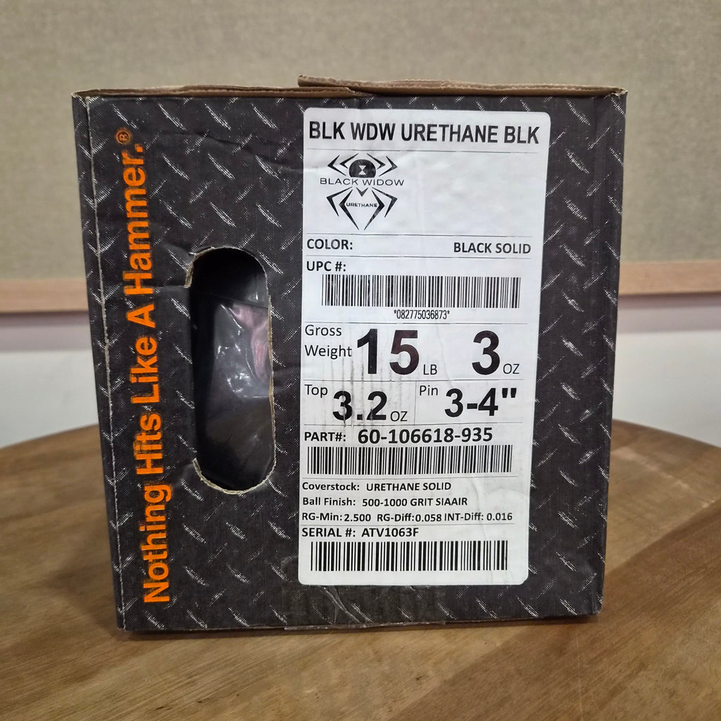 HAMMER Black Widow Urethane Black Solid 15lb Bowling Ball/ NIB/ Rare